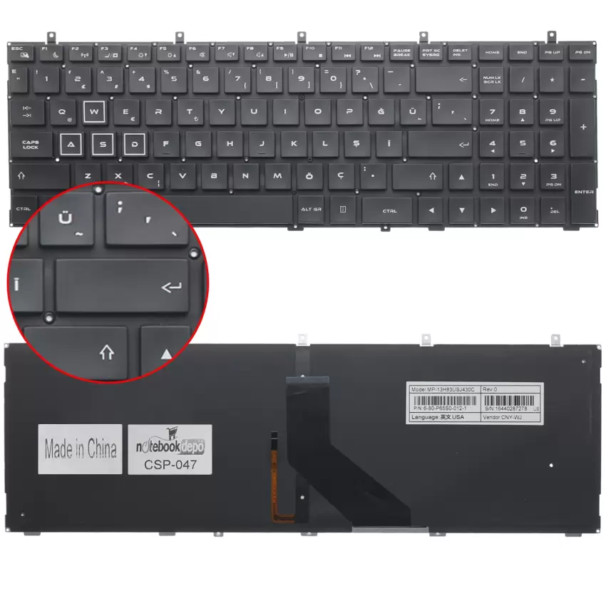 Casper Excalibur G850.7700-B5G0X Klavye Işıklı (Siyah TR)