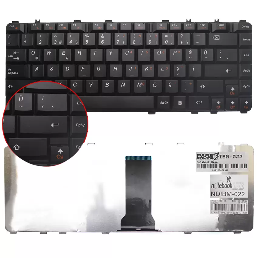 Lenovo IdeaPad Y550 20017, Y550 4186 Notebook Klavye (Siyah TR)