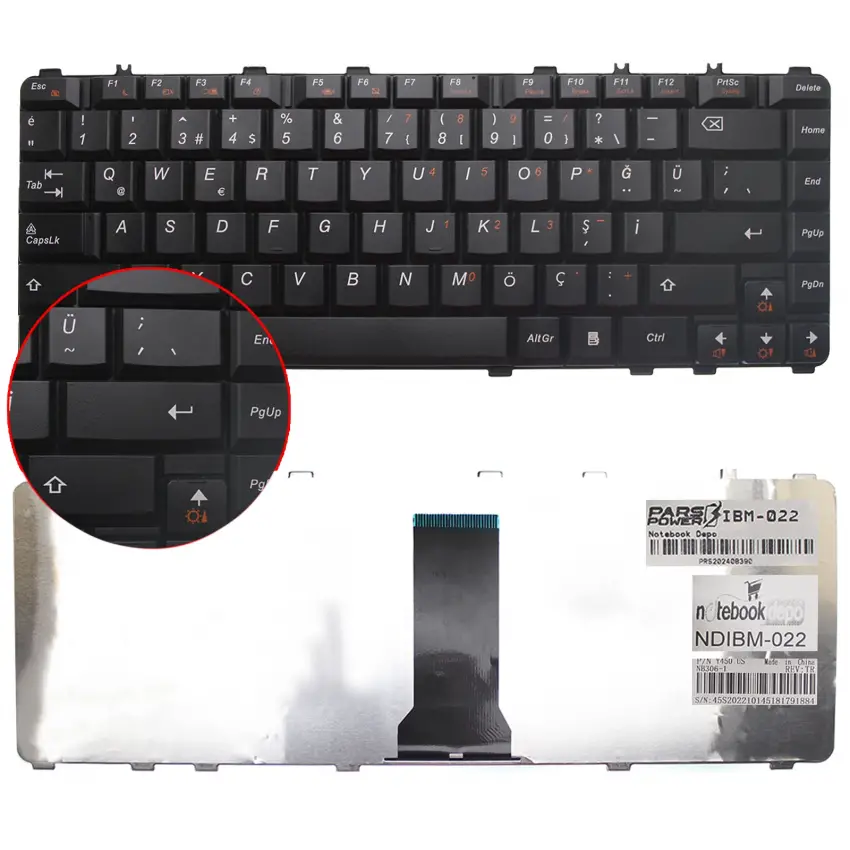 Lenovo IdeaPad Y560P 20077, Y560P 4397 Notebook Klavye (Siyah TR)