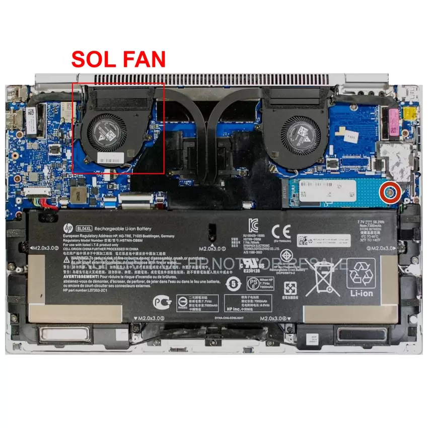 Hp EliteBook X360 1040 G5 Serisi Sol Cpu Fan - İşlemci Fanı