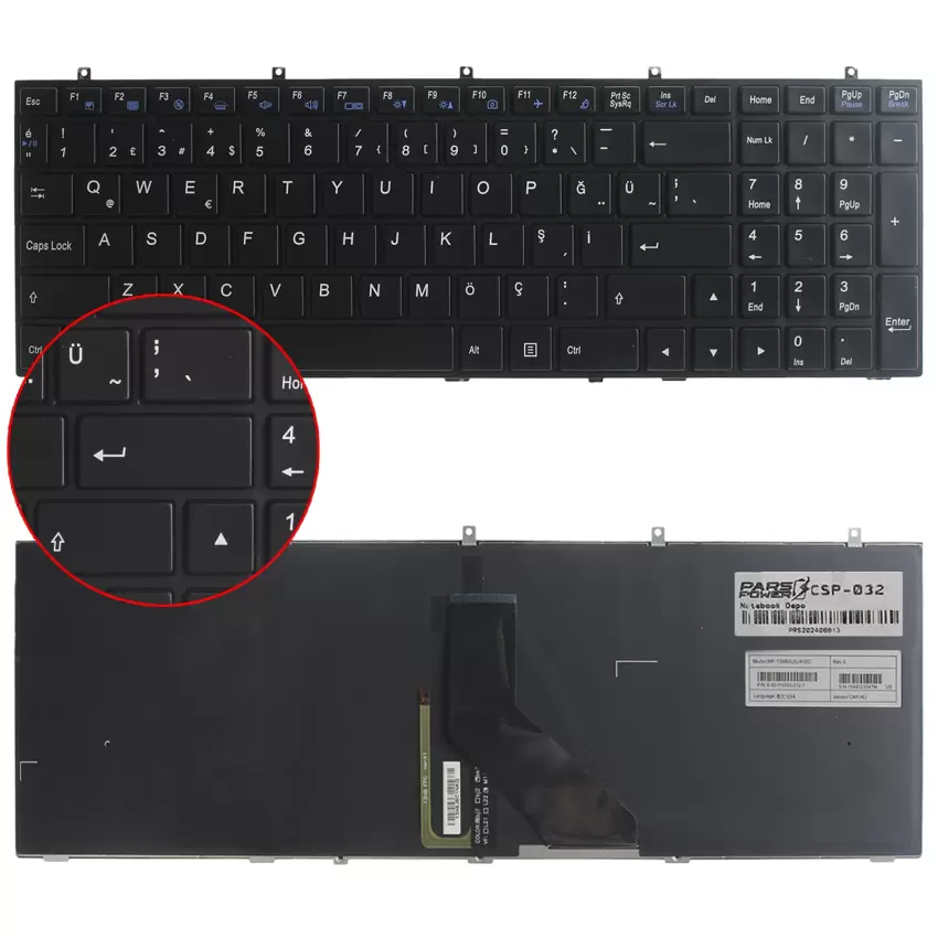 Monster Abra A5 V1.1, Abra A7 V1.1 Notebook Klavye Işıklı (Siyah TR)