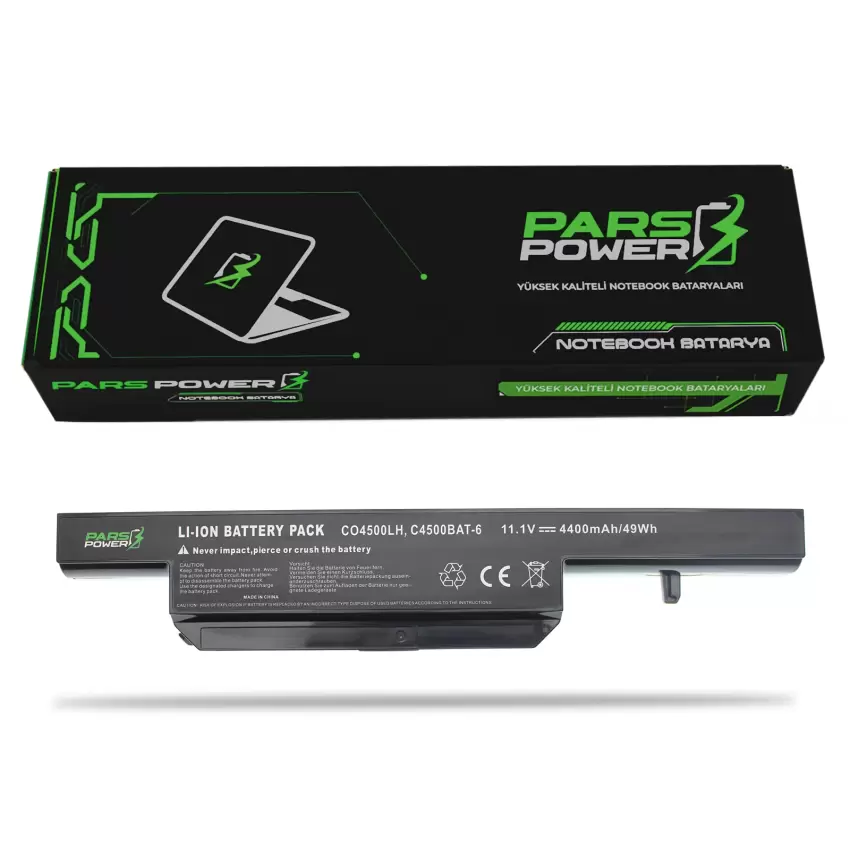 Clevo 6-87-C480S-4P42, 6-87-C480S-4P43 Notebook Batarya - Pil (Pars Power)