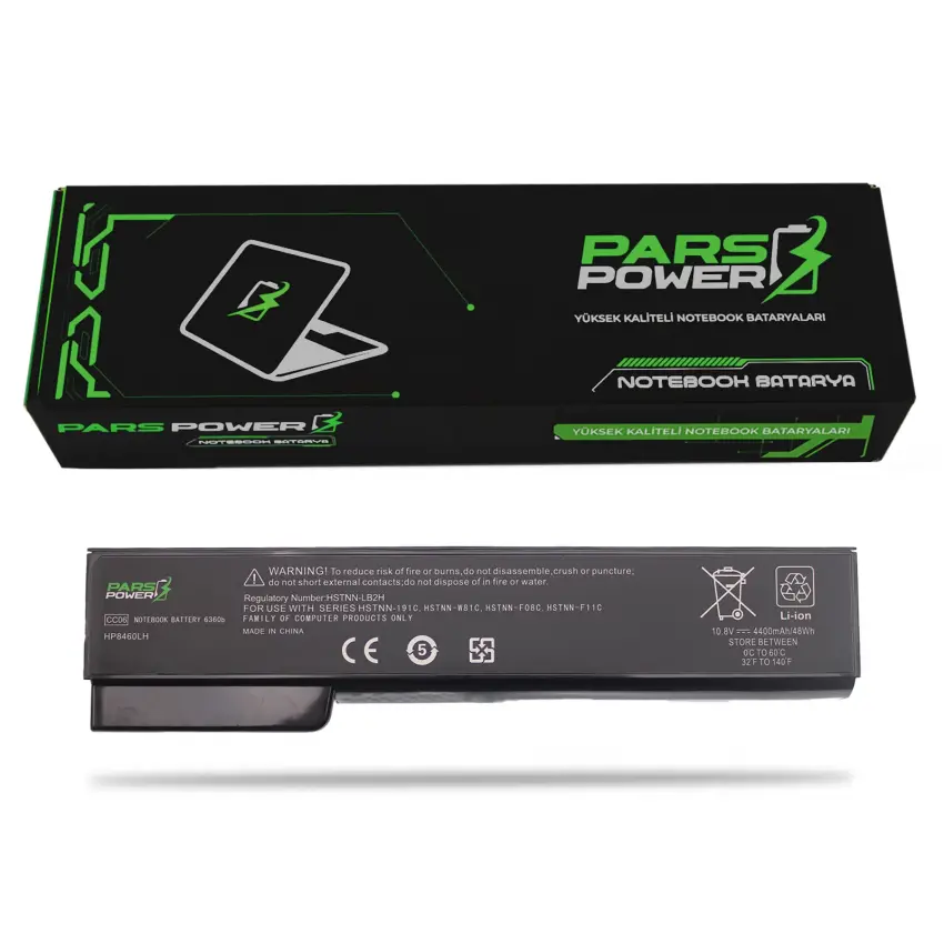 HP EliteBook 8460p, 8460w, 8470p, 8470w, 8560p, 8570p Serisi Notebook Batarya - Pil (Pars Power)
