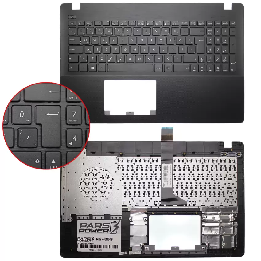 Asus X552WA, X552WE, A550LAV, A550LDV Notebook Klavye Kasalı (Siyah TR)