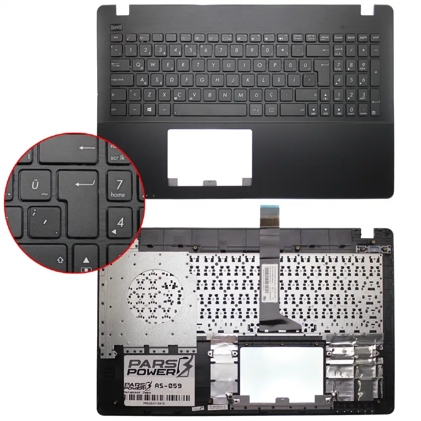 Asus X550LN-XO076H, X550LN-XO118H Notebook Klavye Kasalı (Siyah TR)