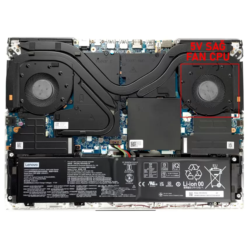 Lenovo Legion 7-16ACHG6 Type 82N6 CPU Fan - İşlemci Fanı