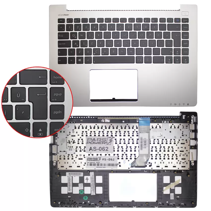 Asus X402C Notebook Klavye (Üst Kasa Siyah TR)