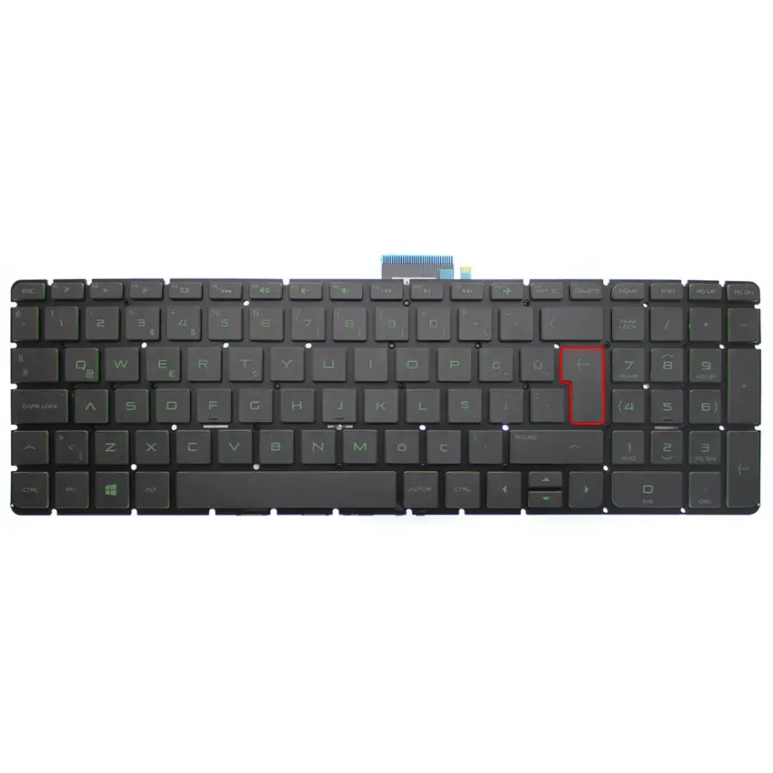 Hp Pavilion 15-aw004nt, 15-aw006nt Notebook Klavyesi Işıklı (Siyah TR)