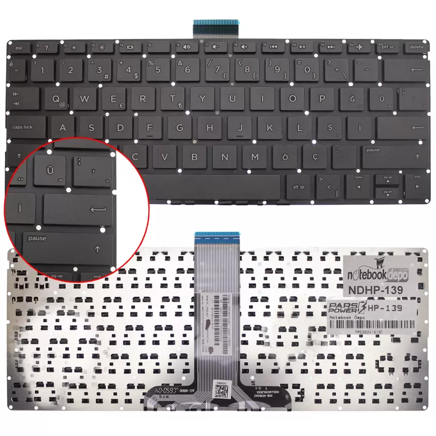 Hp Pavilion x360 m1-u000, M1-U, M3-U Klavye (Siyah TR)