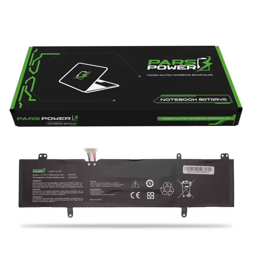 Asus VivoBook R422Q, S401QA, S401UA Batarya - Pil (Pars Power)