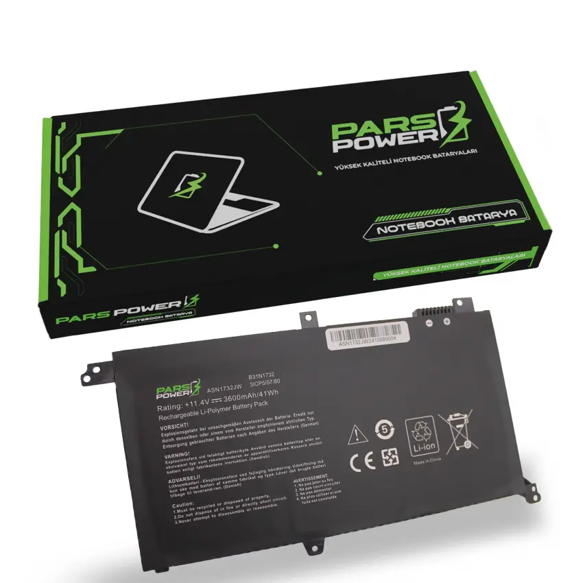 Asus VivoBook X571GT-AL, X571GT-AL121 Batarya - Pil (Pars Power)