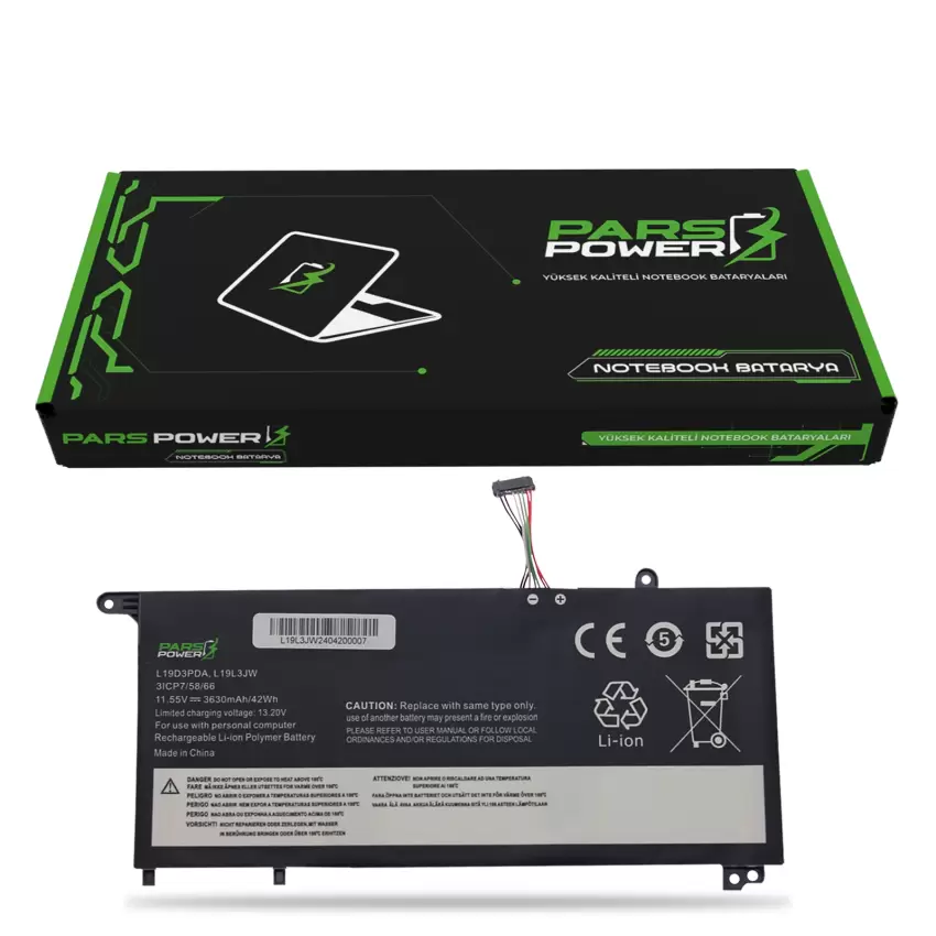 Lenovo ThinkBook 5B10Z21201, 5B10Z21202 Batarya - Pil (Pars Power)