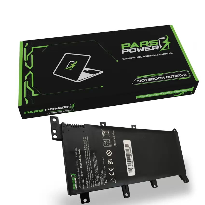 Asus A555U, F555U, K555U Notebook Batarya - Pil (Pars Power)