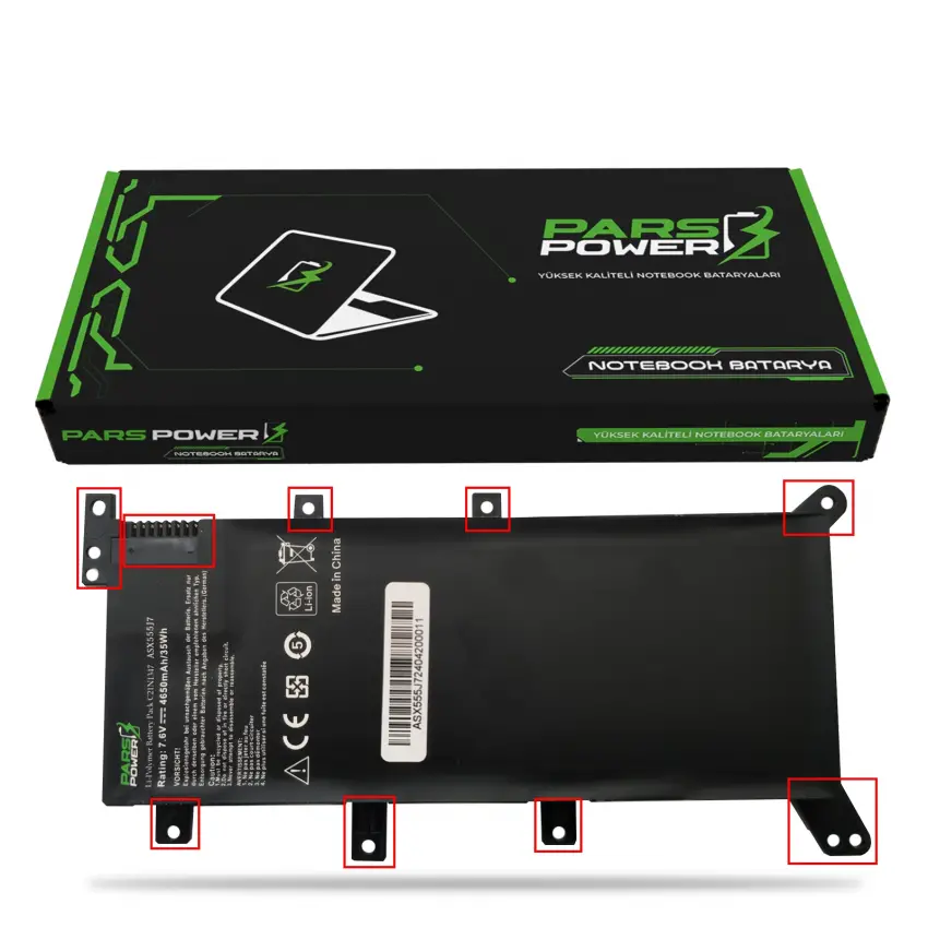 Asus DX992UJ, F554UJ, R506UJ Notebook Batarya - Pil (Pars Power)