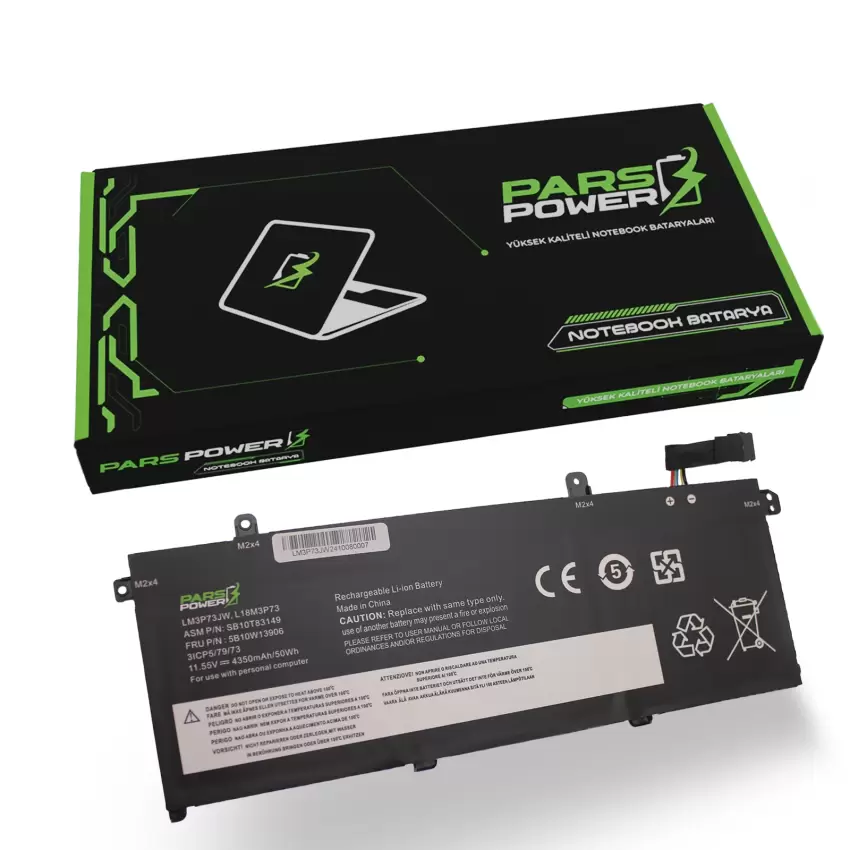 Lenovo ThinkPad 5B10W13908, 5B10W13954 Batarya - Pil (Pars Power)