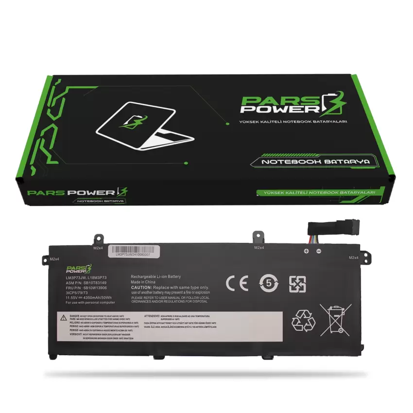Lenovo ThinkPad 5B10W13908, 5B10W13954 Batarya - Pil (Pars Power)