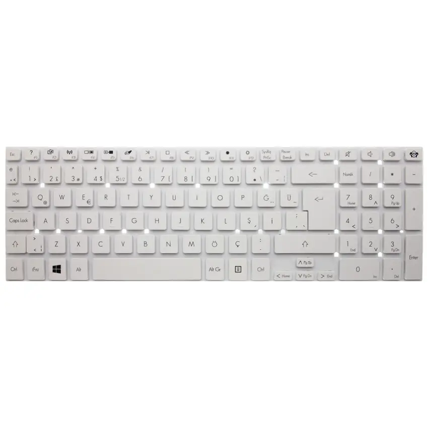 Acer Aspire Z5WAH (V3), Z5WAK (E5), Z5WAL (E5) Notebook Klavye (Beyaz TR)