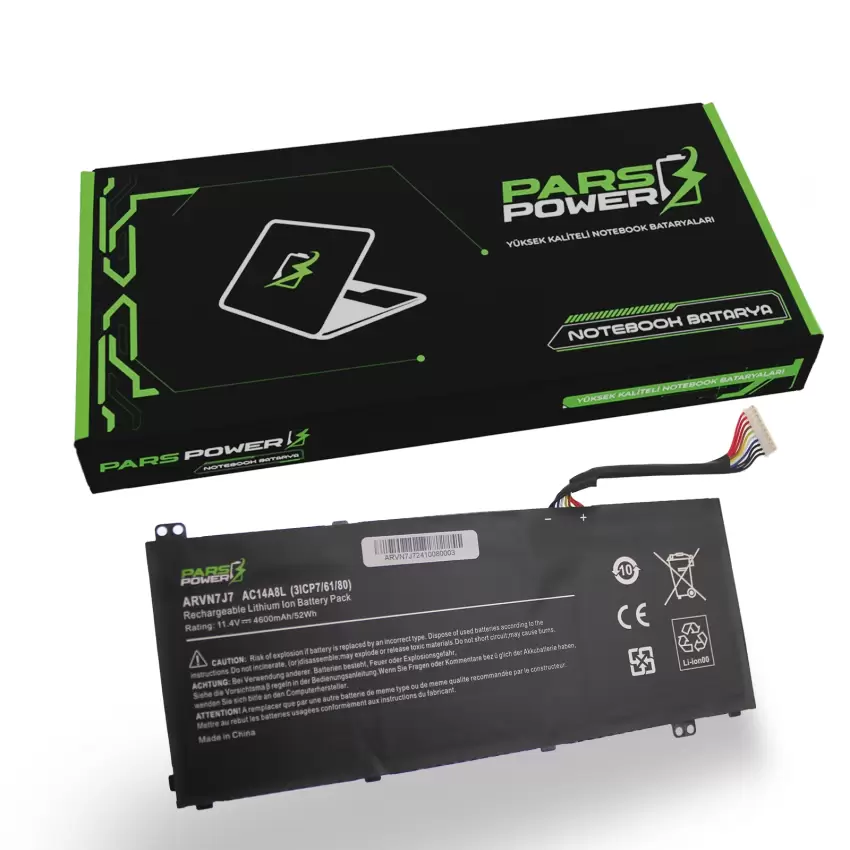 Acer Aspire VN7-592, VN7-593 Batarya - Pil (Pars Power)