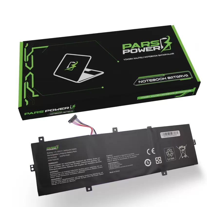 Asus ZenBook 14 UX430U, UX430UA Batarya - Pil (Pars Power)