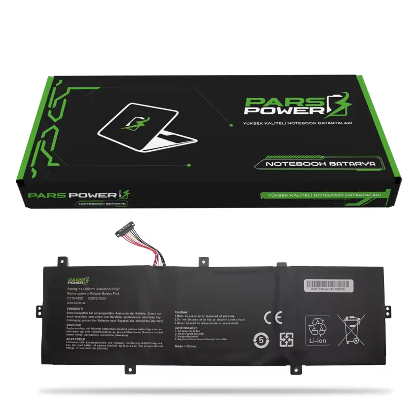 Asus ZenBook 14 UX430U, UX430UA Batarya - Pil (Pars Power)