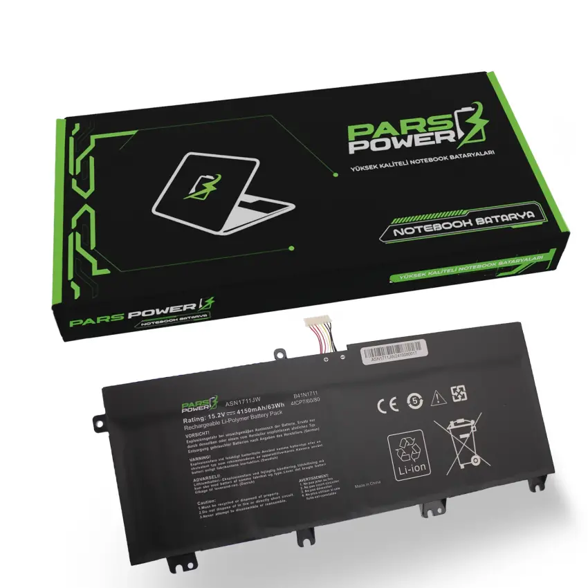 Asus Rog Strix GL503VD-Q72SP-CB, GL503VD-UH73 Batarya - Pil (Pars Power)