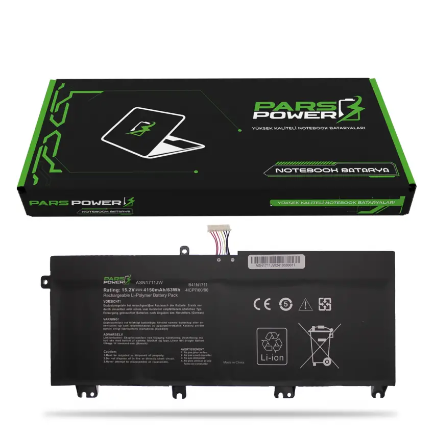 Asus Rog Strix GL503VD-Q72SP-CB, GL503VD-UH73 Batarya - Pil (Pars Power)