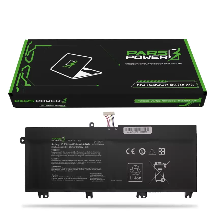 Asus Rog Strix GL703VM-IH74, GL703VM-NH74 Batarya - Pil (Pars Power)