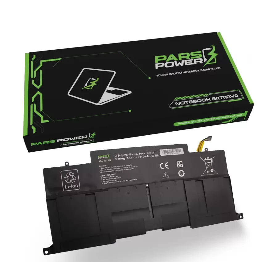 Asus Zenbook UX31A-R4003H, UX31A-R4003V Batarya - Pil (Pars Power)