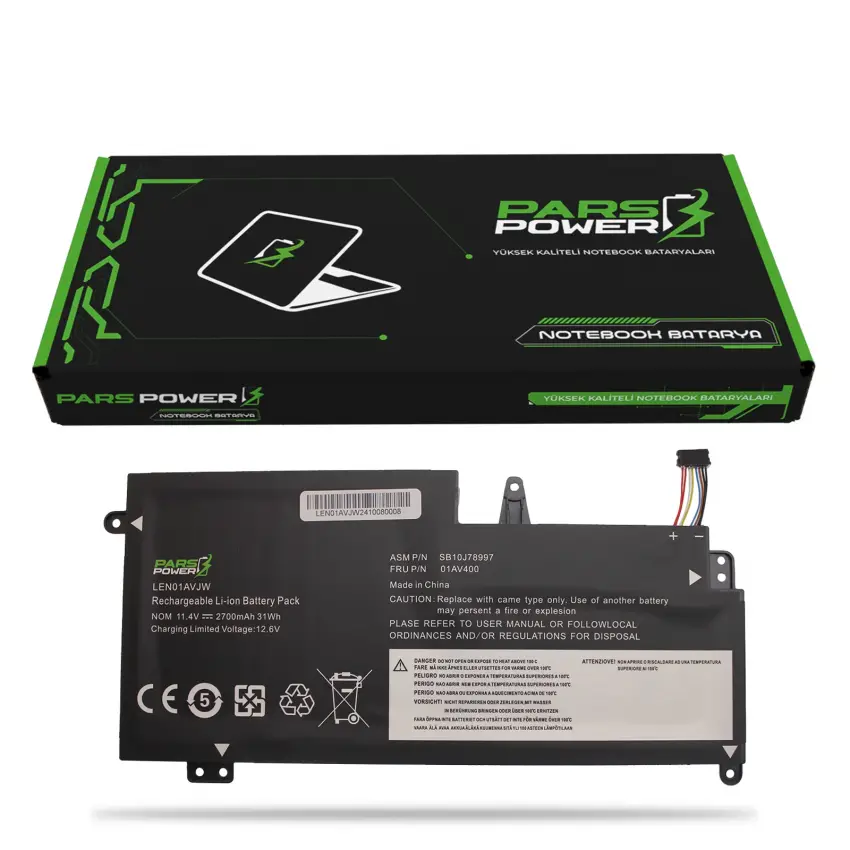 Lenovo Thinkpad 01AV400, 01AV401 Batarya - Pil (Pars Power)