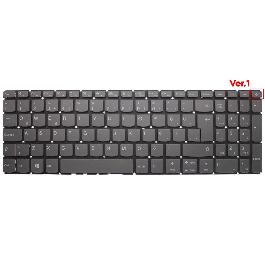 Lenovo ideaPad 3-15ADA05 81W100F7TX, 81W100JRTX Klavye (Füme TR)