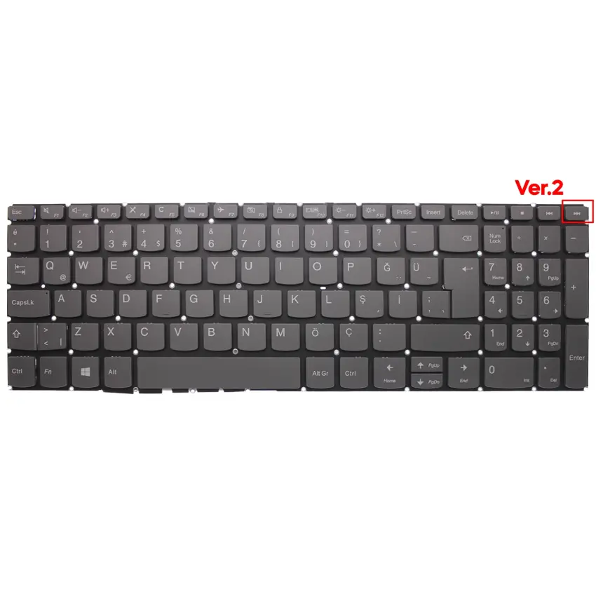 Lenovo ideaPad 80YL00DUTX, 80XL006QTX Klavye (Füme TR)