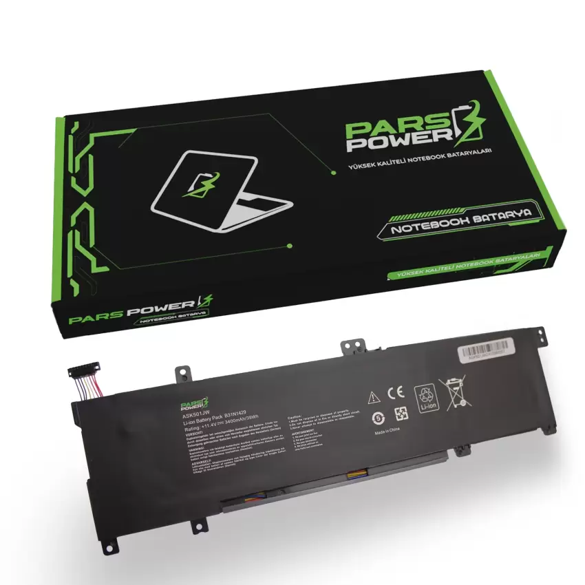 Asus K501UW-NB72, K501UW-DM049T Batarya - Pil (Pars Power)