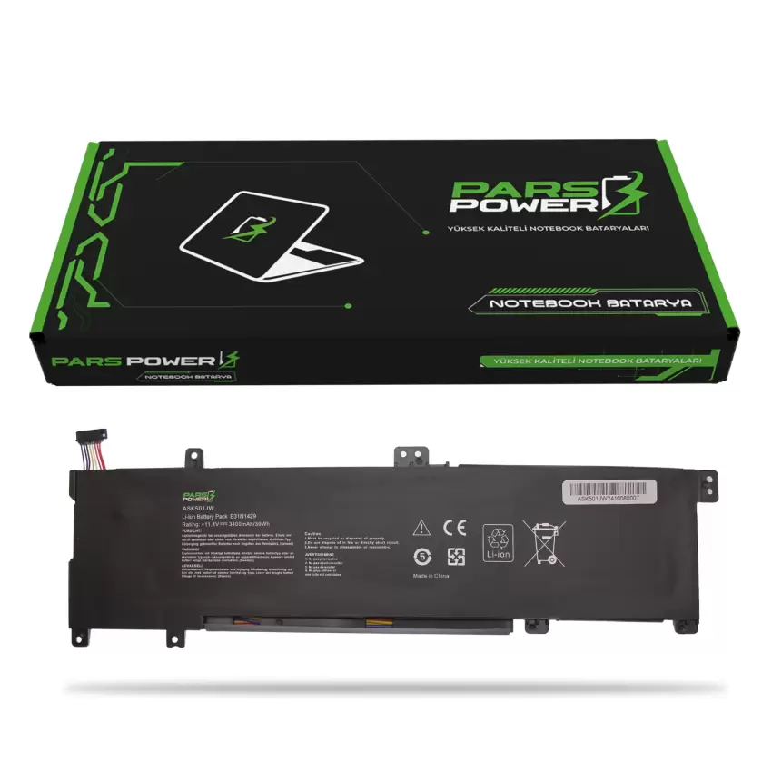 Asus K501UW-NB72, K501UW-DM049T Batarya - Pil (Pars Power)