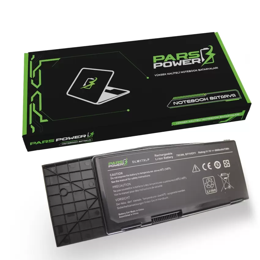Dell 07XC9N, C0C5M, 0G33TT Notebook Batarya - Pil (Pars Power)