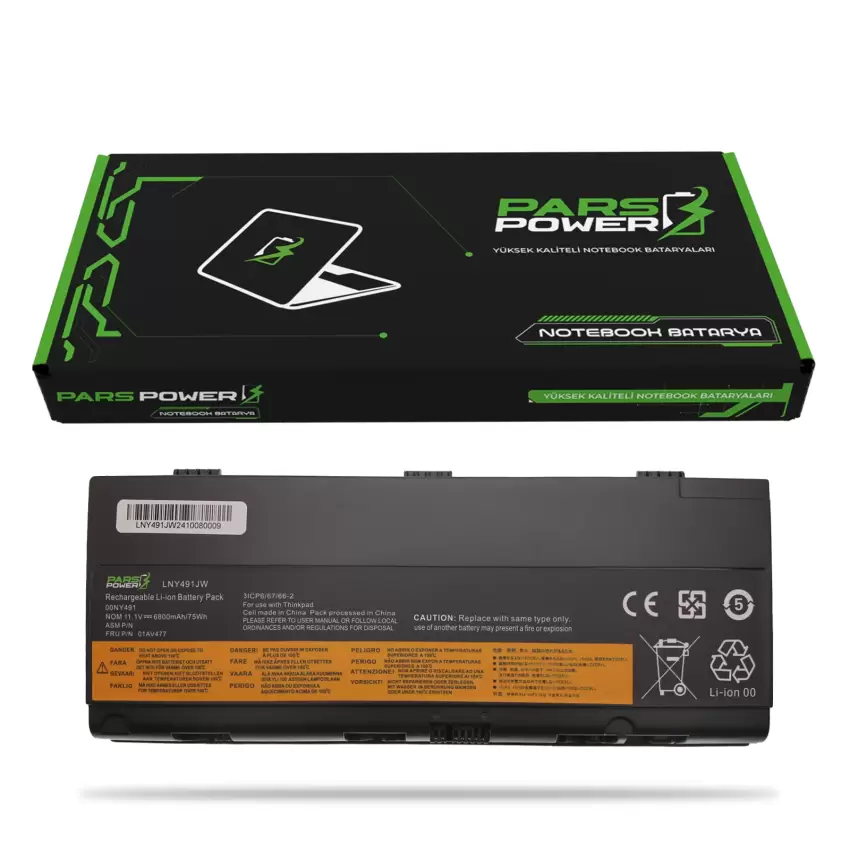 Lenovo ThinkPad P50, P51, P52 Batarya - Pil (Pars Power)