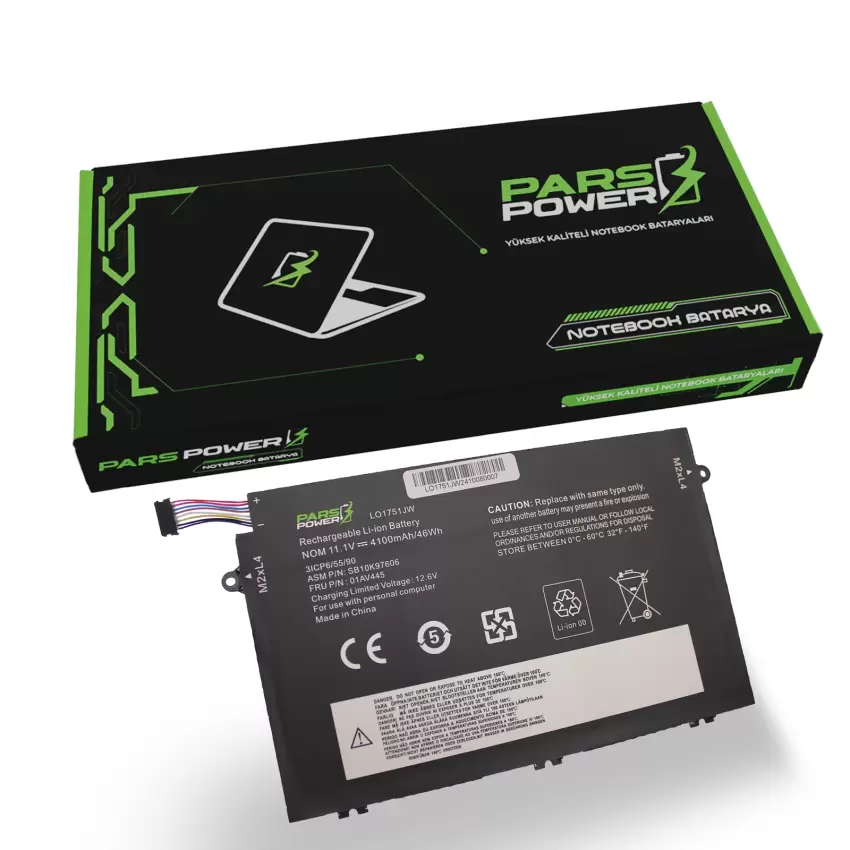 Lenovo ThinkPad 5B10W13888, 5B10W13889 Batarya - Pil (Pars Power)