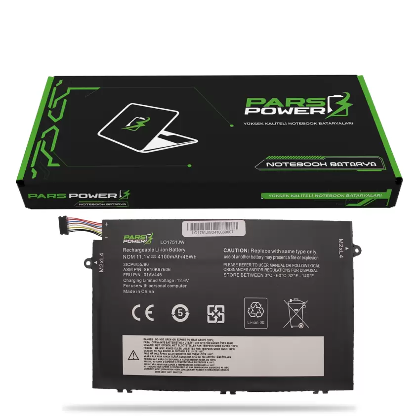 Lenovo ThinkPad 5B10W13888, 5B10W13889 Batarya - Pil (Pars Power)