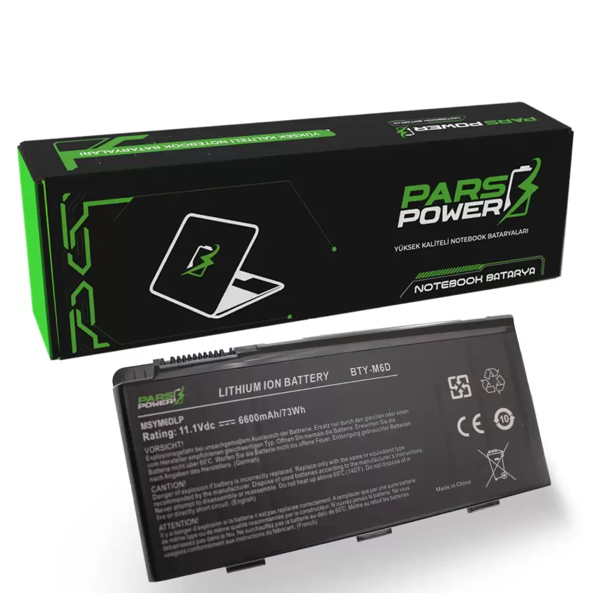 Monster Tulpar T5 V1.2.1, T5 V1.4.1 Notebook Batarya - Pil (Pars Power)