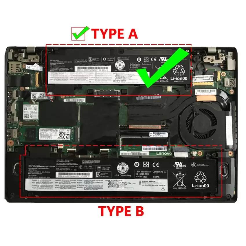 Lenovo ThinkPad T460S, 00HW022 Batarya - Pil (Pars Power)