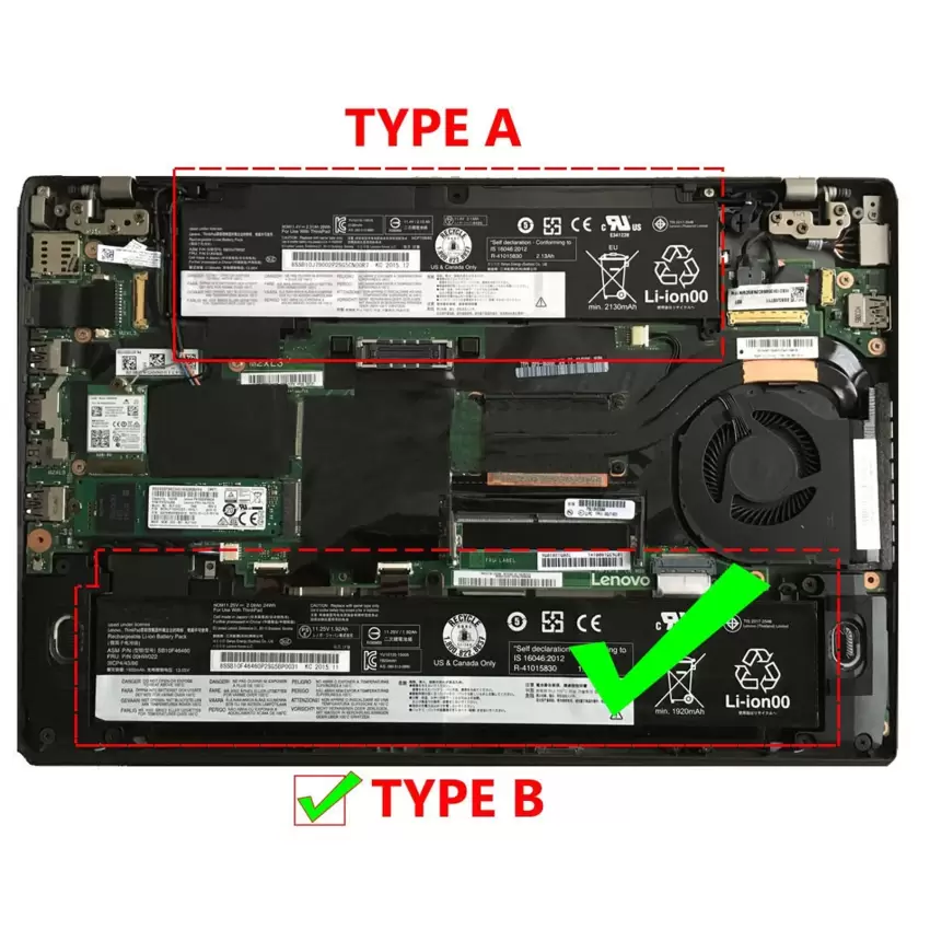 Lenovo ThinkPad T460S, 00HW022 Batarya - Pil (Pars Power)