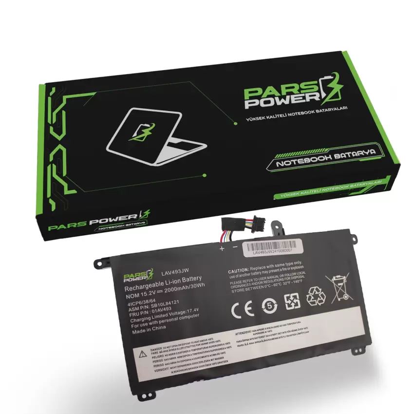 Lenovo ThinkPad 01AV491, 01AV492 Batarya - Pil (Pars Power)