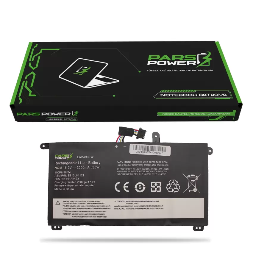 Lenovo ThinkPad 01AV491, 01AV492 Batarya - Pil (Pars Power)