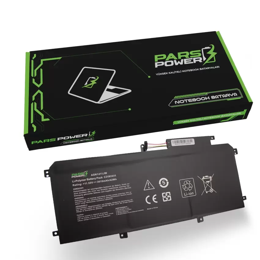 Asus ZenBook UX305FA-FB041H, UX305FA-BBM1 Batarya - Pil (Pars Power)