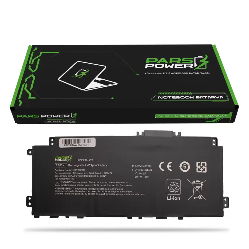 Hp Pavilion PV03043XL, PV03043XL-P Batarya - Pil (Pars Power)
