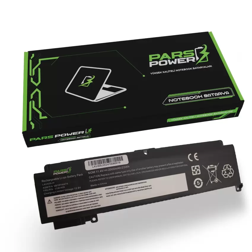 Lenovo ThinkPad T460S, 00HW022 Batarya - Pil (Pars Power)