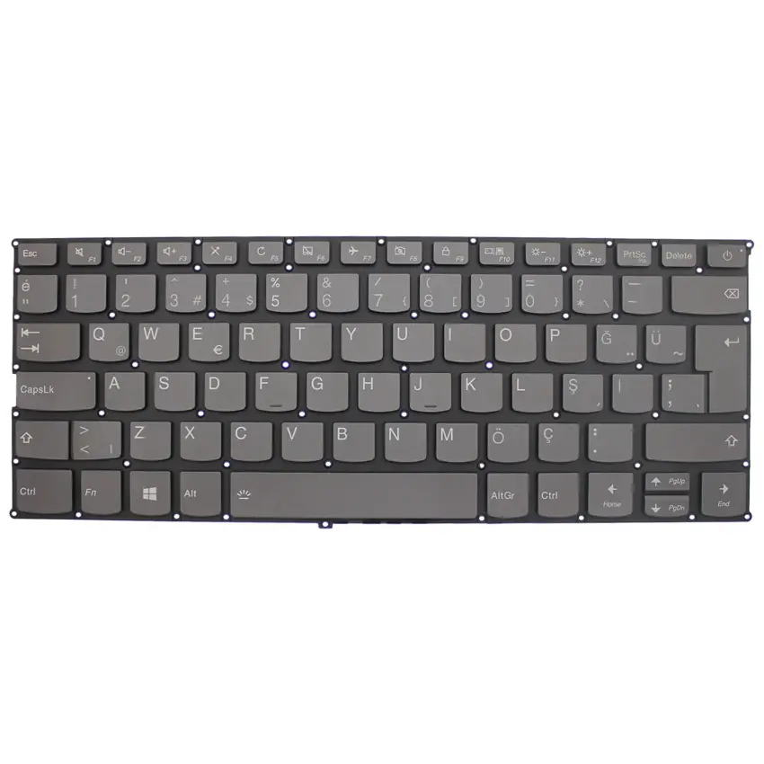 Lenovo Ideapad 81BR, 81BV Klavye Işıklı (Füme TR)