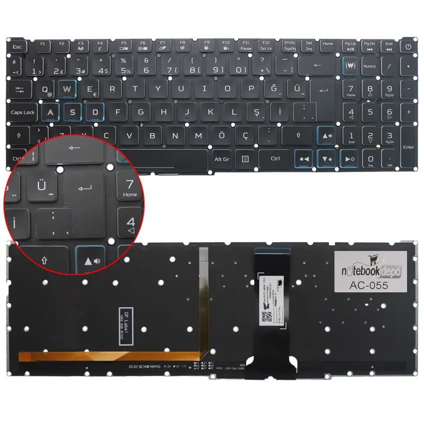 Acer Predator Triton PT315-51-539R Klavye Işıklı (Siyah TR)