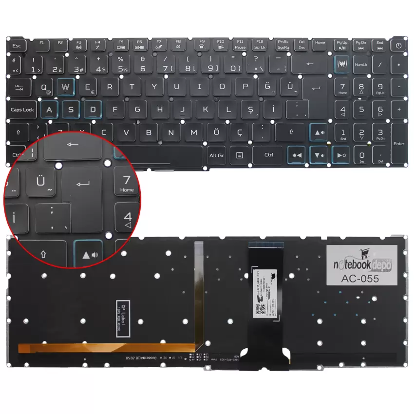 Acer Predator Triton PT315-52-754J Klavye Işıklı (Siyah TR)