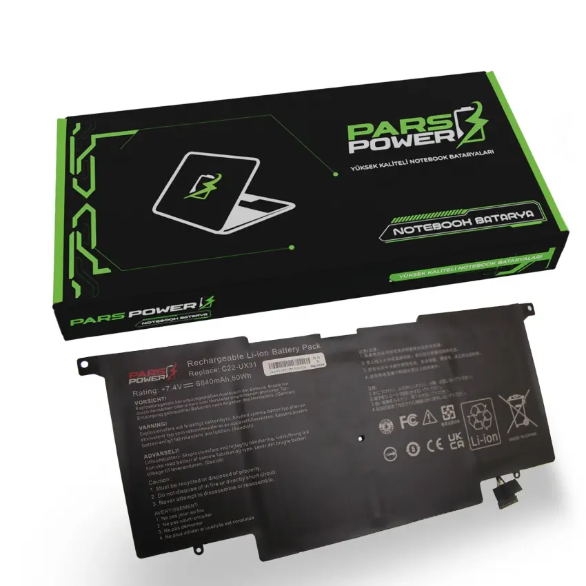 Asus Zenbook UX31A-DB51, UX31A-DB52 Batarya - Pil (Pars Power)