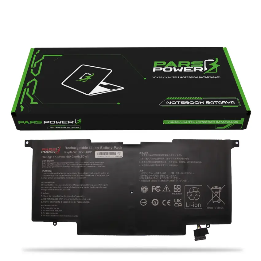 Asus Zenbook UX31E-XH71, UX31LA-C Batarya - Pil (Pars Power)